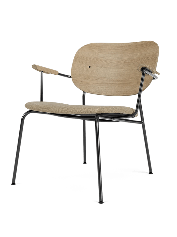 Co Lounge Chair - Seat Upholstered - Audo Copenhagen Chairs - Natural Oak | Audo Bouclé 02 - HORNE