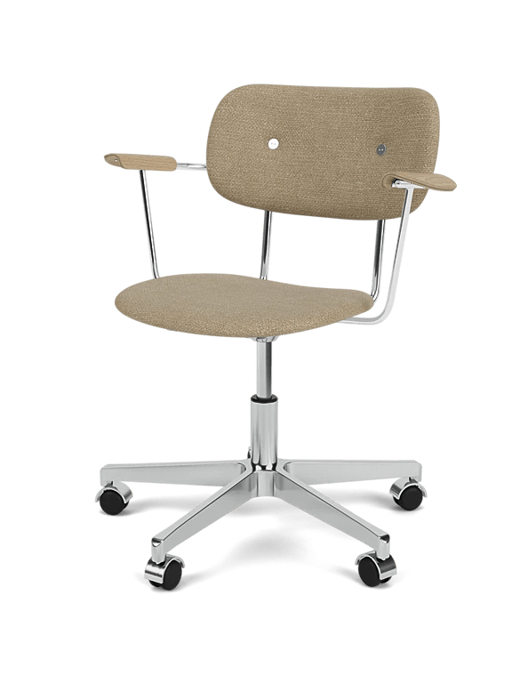 Co Task Chair - Fully Upholstered - Audo Copenhagen Chairs - With Arms - Natural Oak/Audo Bouclé 02 - HORNE