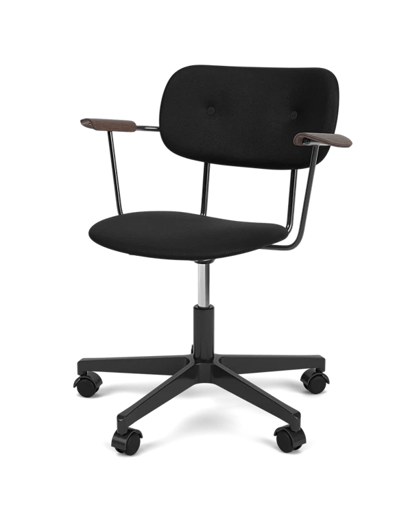 Co Task Chair - Fully Upholstered - Audo Copenhagen Chairs - With Arms - Dark Stained Oak/Sierra 1001 - HORNE