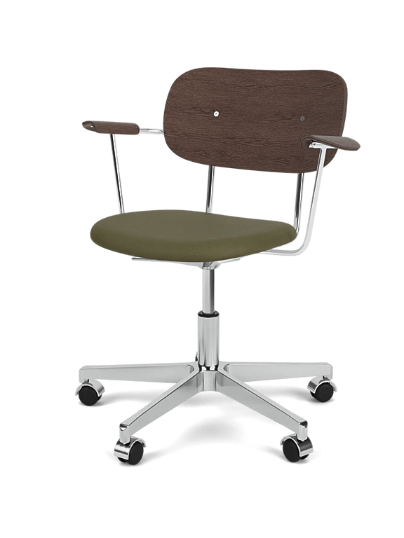 Co Task Chair - Seat Upholstered - Armrest - Audo Copenhagen Chairs - Dark Stained Oak - Sierra 0441 - HORNE
