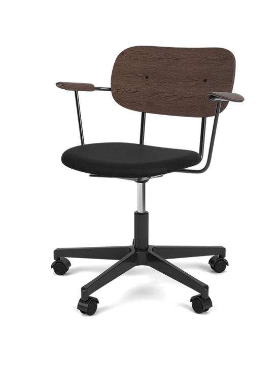 Co Task Chair - Seat Upholstered - Armrest - Audo Copenhagen Chairs - Dark Stained Oak - Sierra 1001 - HORNE