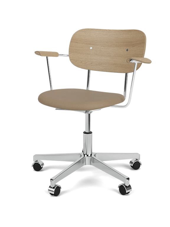 Co Task Chair - Seat Upholstered - Armrest - Audo Copenhagen Chairs - Natural Oak - Sierra 1611 - HORNE