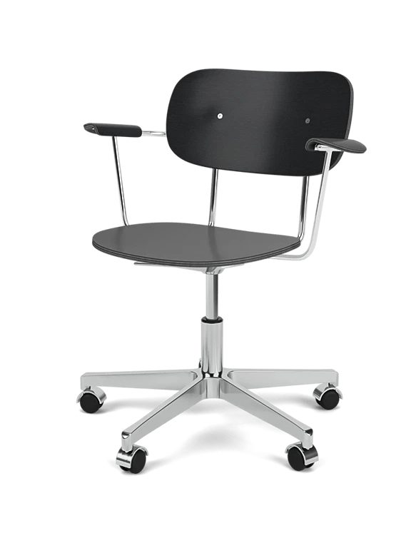 Co Task Chair - Un - Upholstered - Audo Copenhagen Chairs - With armrests - Black Oak - Polished aluminium - HORNE