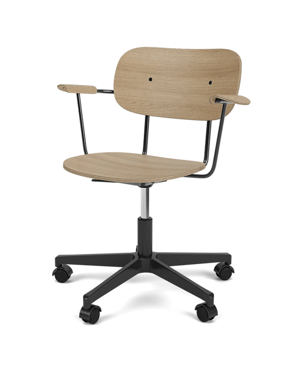 Co Task Chair - Un - Upholstered - Audo Copenhagen Chairs - With armrests - Natural Oak - Black aluminium - HORNE