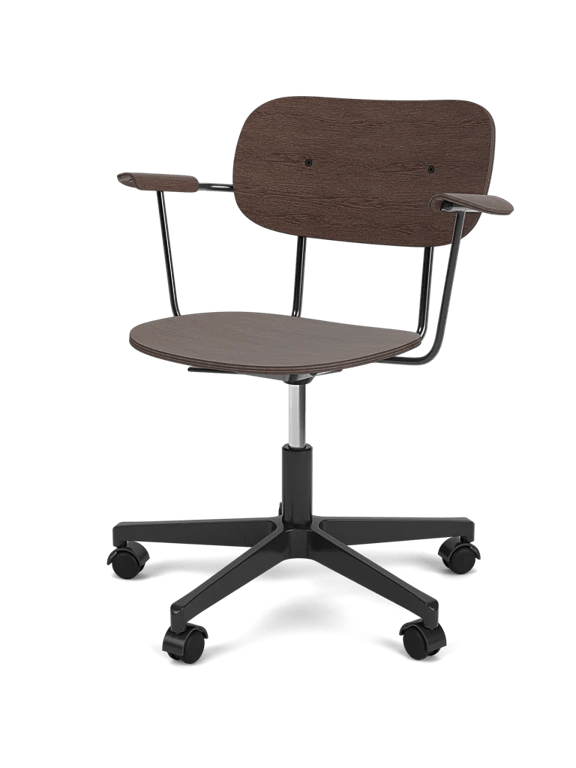 Co Task Chair - Un - Upholstered - Audo Copenhagen Chairs - With armrests - Dark Stained Oak - Black aluminium - HORNE