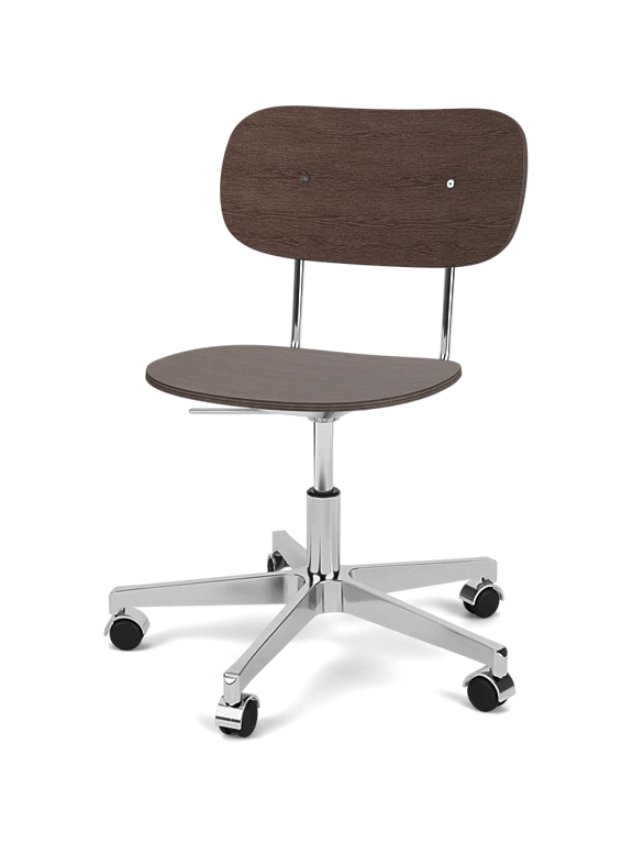 Co Task Chair - Un - Upholstered - Audo Copenhagen Chairs - Without armrests - Dark Stained Oak - Polished aluminium - HORNE
