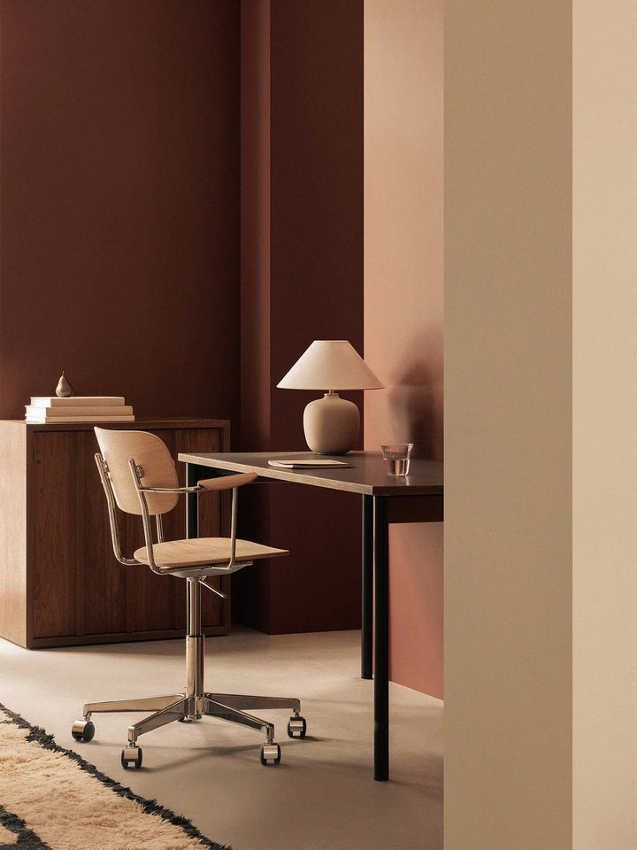 Co Task Chair - Un - Upholstered - Audo Copenhagen Chairs - With armrests - Black Oak - Polished aluminium - HORNE