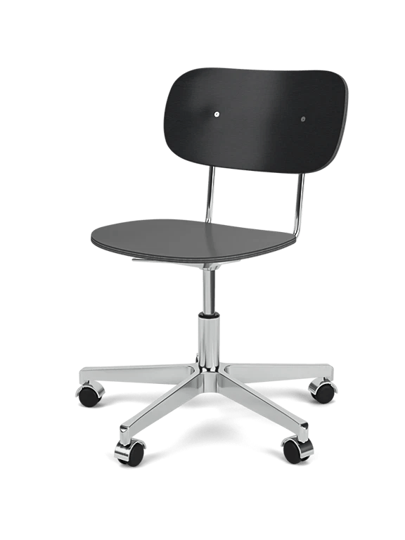 Co Task Chair - Un - Upholstered - Audo Copenhagen Chairs - Without armrests - Black Oak - Polished aluminium - HORNE