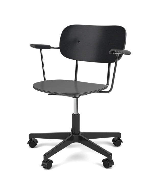 Co Task Chair - Un - Upholstered - Audo Copenhagen Chairs - With armrests - Black Oak - Black aluminium - HORNE