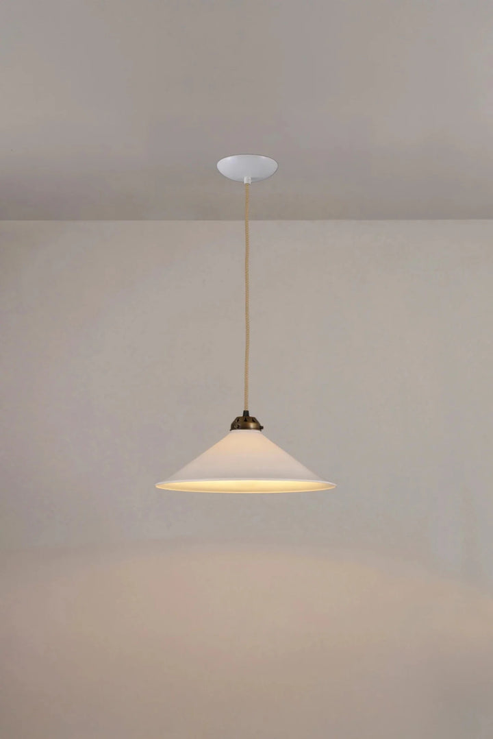 Cobb Rise & Fall Pendant - Large - Original BTC Pendants - Natural with Satin Brass - HORNE