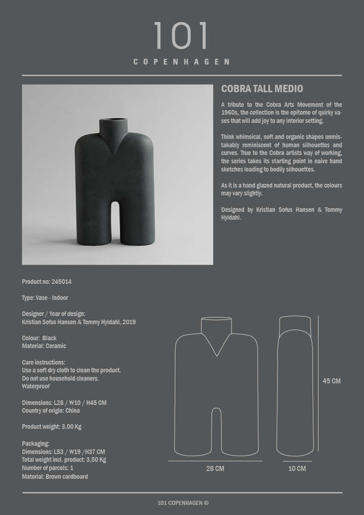 Cobra Vase Tall - 101 Copenhagen Vases - Mini - Bubble White - HORNE