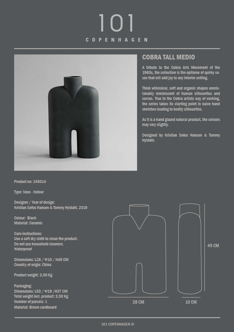 Cobra Vase Tall - 101 Copenhagen Vases - Mini - Bone White - HORNE