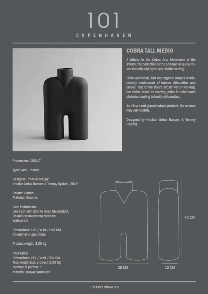 Cobra Vase Tall - 101 Copenhagen Vases - Mini - Bubble White - HORNE