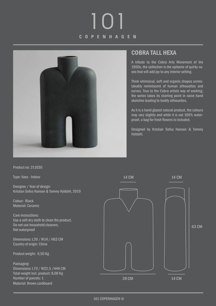 Cobra Vase Tall - 101 Copenhagen Vases - Mini - Bubble White - HORNE