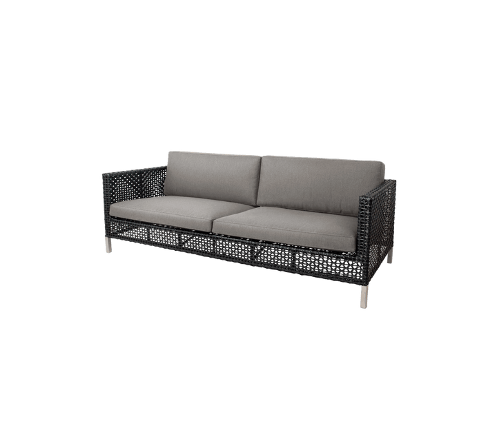 Connect 3 - Seater Sofa - Cane Line Outdoor Furniture - Black - Taupe Cushion Set - HORNE