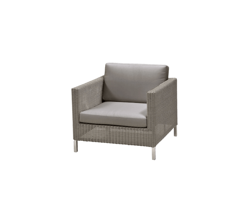 Connect Lounge Chair - Cane Line Outdoor Furniture - Black - Grey Cushion Set - HORNE
