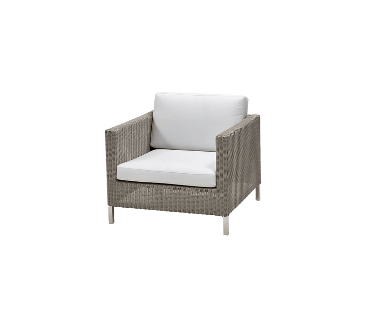 Connect Lounge Chair - Cane Line Outdoor Furniture - Taupe - White Cushion Set - HORNE