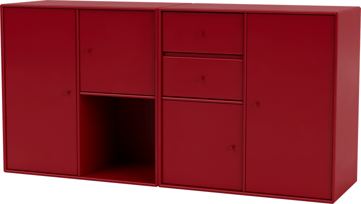 Couple Sideboard - Wall Mounted - Montana - Shelving - Beetroot - HORNE