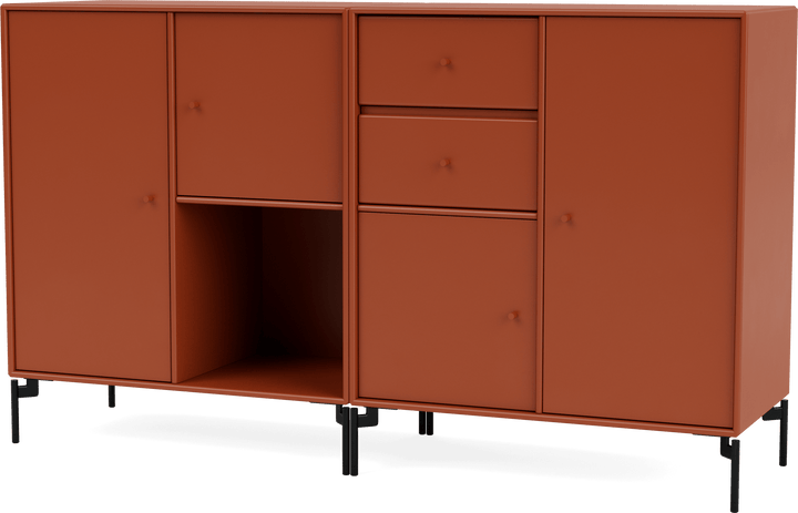 Couple Sideboard - With Legs - Montana - Shelving - Hokkaido - Black - HORNE