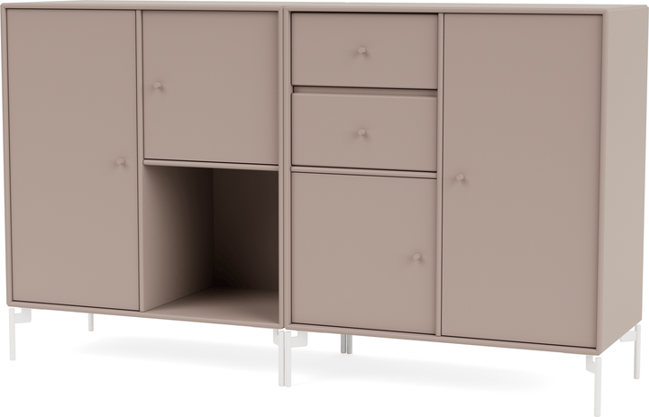 Couple Sideboard - With Legs - Montana - Shelving - Mushroom - Snow - HORNE
