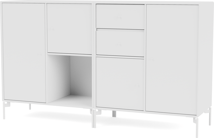 Couple Sideboard - With Legs - Montana - Shelving - New White - Snow - HORNE