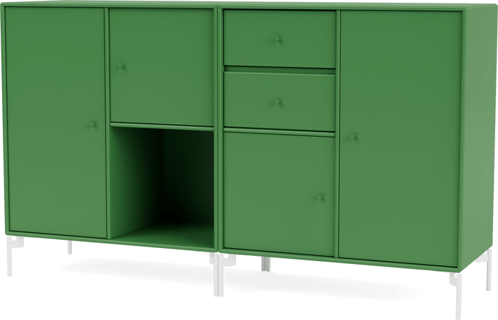 Couple Sideboard - With Legs - Montana - Shelving - Parsley - Snow - HORNE