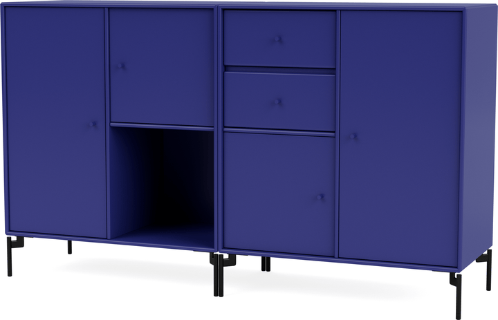 Couple Sideboard - With Legs - Montana - Shelving - Monarch - Black - HORNE