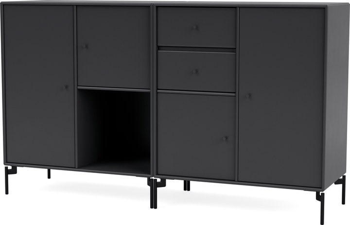Couple Sideboard - With Legs - Montana - Shelving - Anthracite - Black - HORNE