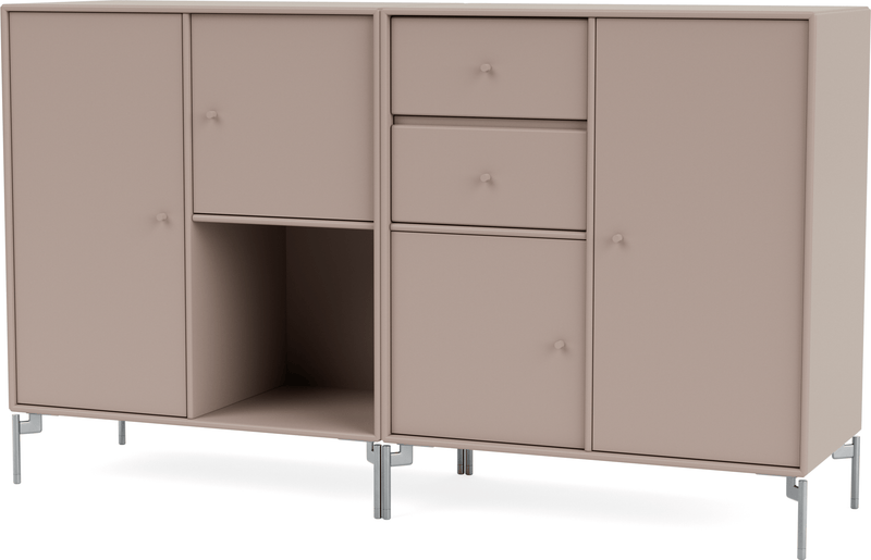 Couple Sideboard - With Legs - Montana - Shelving - Anthracite - Matte Chrome - HORNE