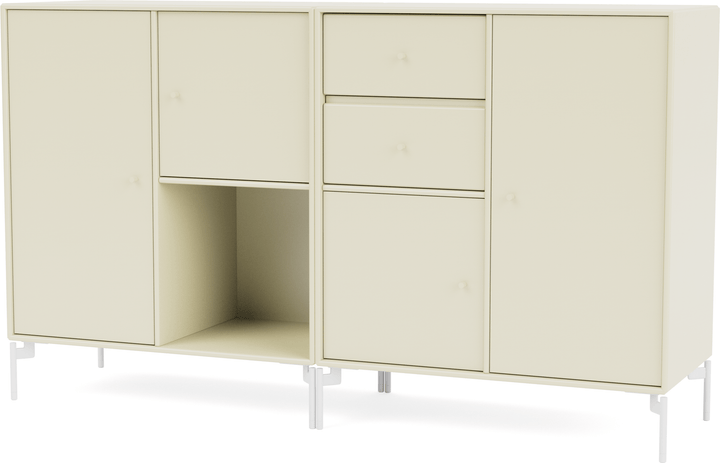 Couple Sideboard - With Legs - Montana - Shelving - Vanilla - Snow - HORNE