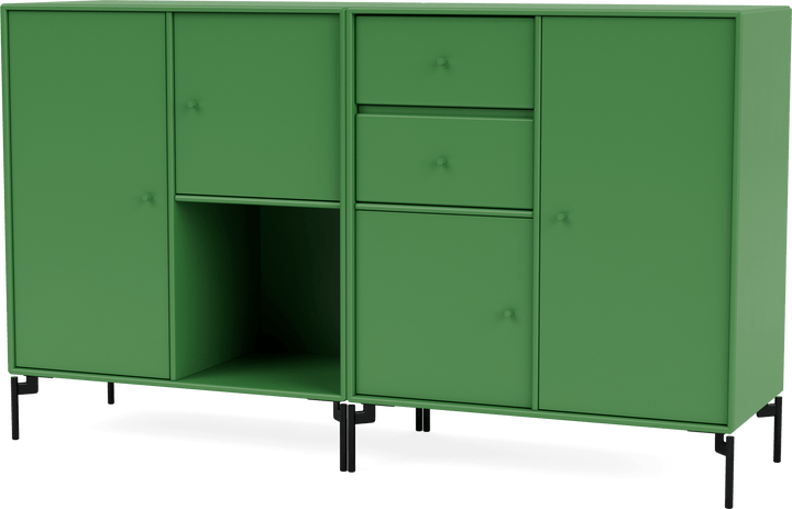 Couple Sideboard - With Legs - Montana - Shelving - Parsley - Black - HORNE