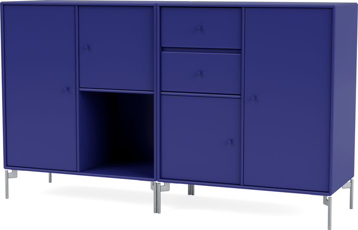 Couple Sideboard - With Legs - Montana - Shelving - Monarch - Matte Chrome - HORNE