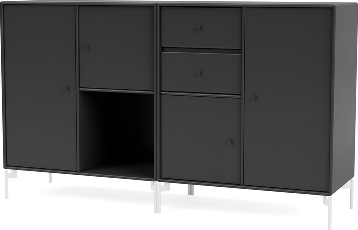 Couple Sideboard - With Legs - Montana - Shelving - Anthracite - Snow - HORNE