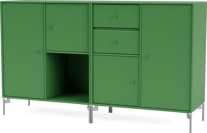 Couple Sideboard - With Legs - Montana - Shelving - Parsley - Matte Chrome - HORNE
