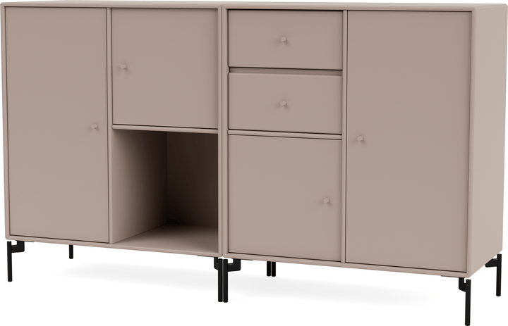 Couple Sideboard - With Legs - Montana - Shelving - Mushroom - Black - HORNE
