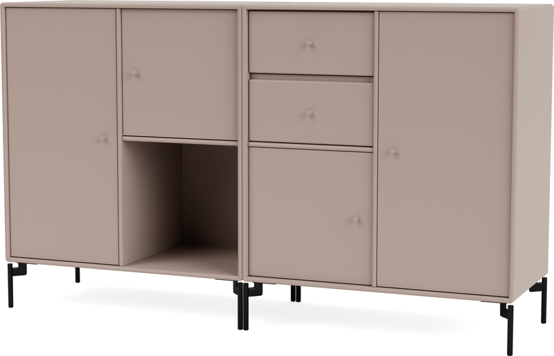 Couple Sideboard - With Legs - Montana - Shelving - Anthracite - Matte Chrome - HORNE