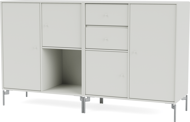 Couple Sideboard - With Legs - Montana - Shelving - Nordic - Matte Chrome - HORNE