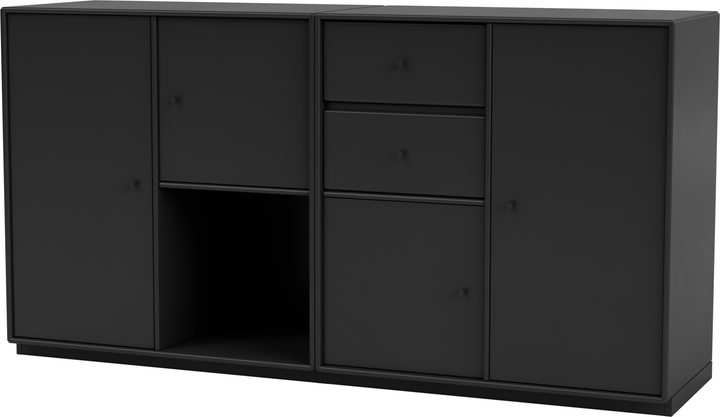 Couple Sideboard - With Plinth Base - Montana - Shelving - Black - 1.2" - HORNE