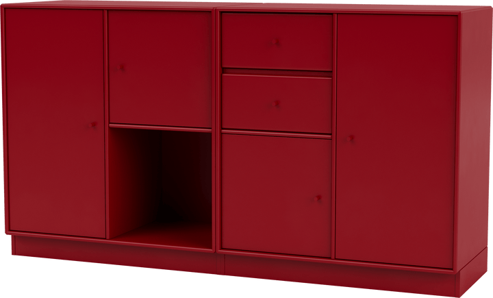 Couple Sideboard - With Plinth Base - Montana - Shelving - Beetroot - 2.7" - HORNE
