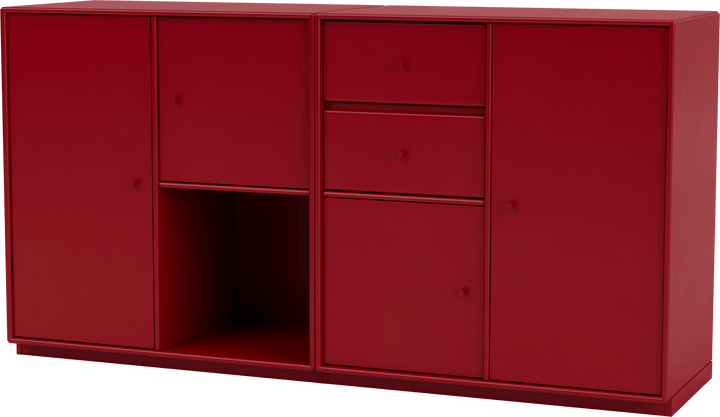 Couple Sideboard - With Plinth Base - Montana - Shelving - Beetroot - 1.2" - HORNE
