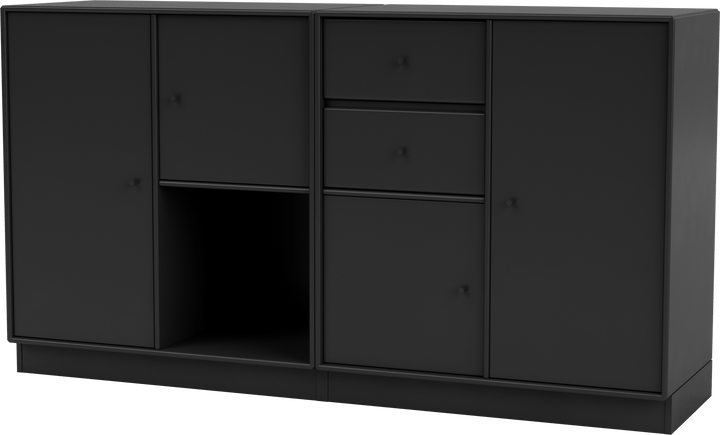 Couple Sideboard - With Plinth Base - Montana - Shelving - Black - 2.7" - HORNE