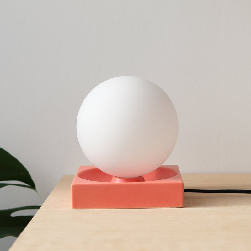 Cubic Table Lamp - Misewell Lamps - Pink Glossy - HORNE
