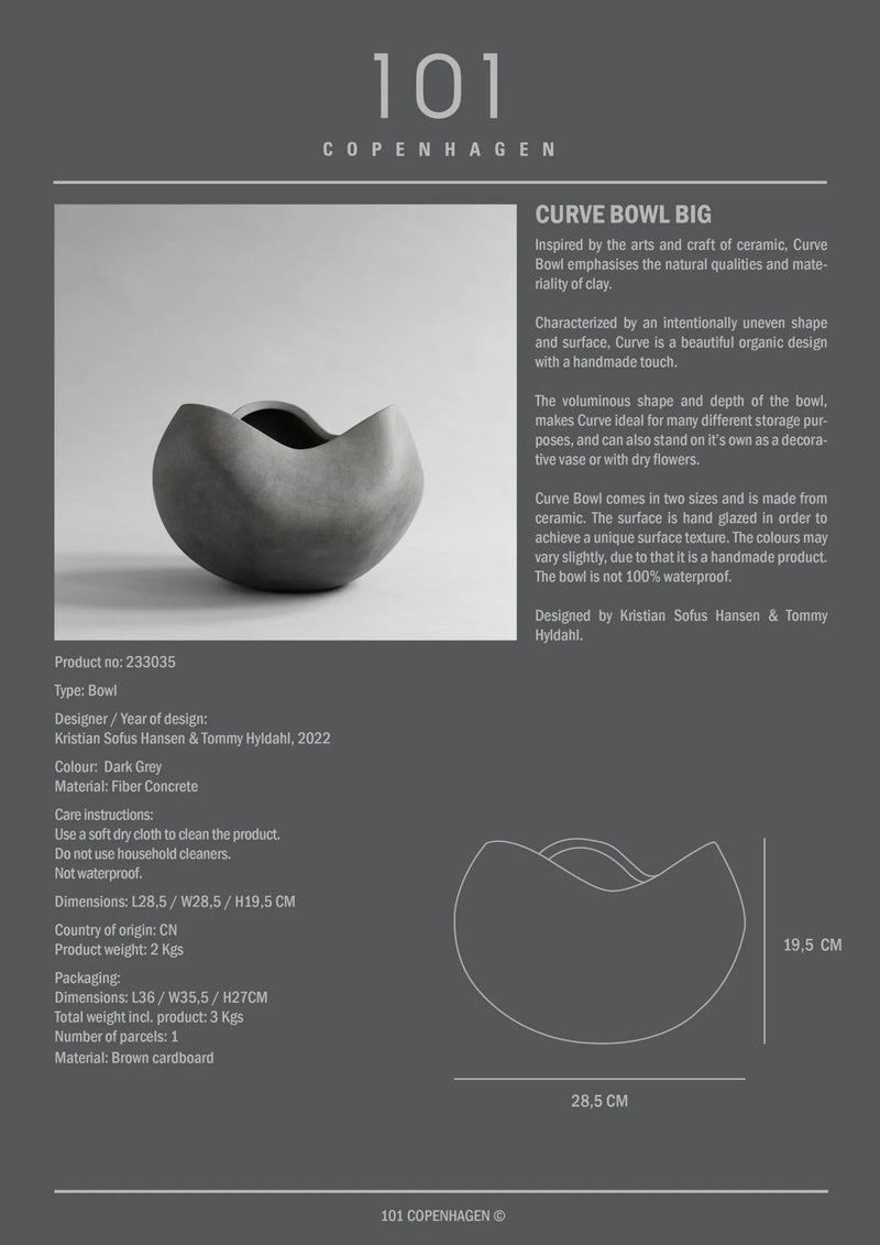 Curve Bowl - 101 Copenhagen Serveware - Big - Bone White - HORNE