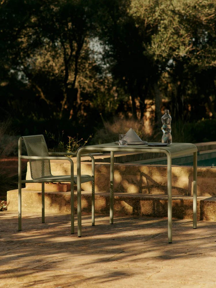 Dapple Chair with Arms - Ferm Living Outdoor Furniture - Tea Green - HORNE