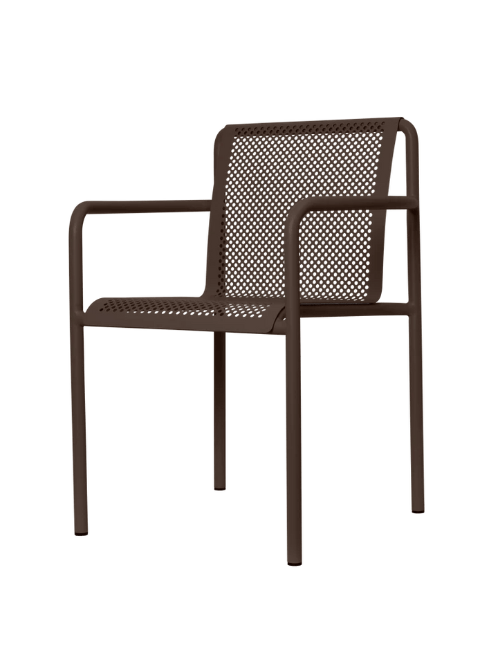 Dapple Chair with Arms - Ferm Living Outdoor Furniture - Dark Chocolate - HORNE