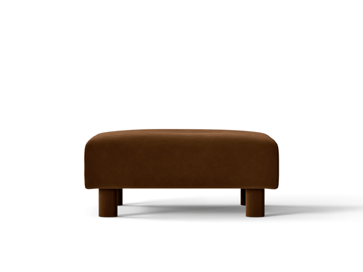Dase Ottoman - Ferm Living Stools + Benches + Ottomans - Rich Velvet - Soft Brown - HORNE