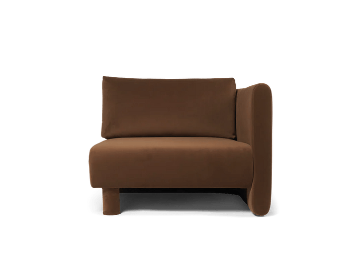Dase Sofa Armrest - Right - Ferm Living Sofas - Rich Velvet - Soft Brown - HORNE