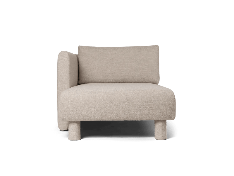 Dase Sofa Chaise Longue - Left - Ferm Living Sofas - Soft Bouclé - Dark Brown - HORNE