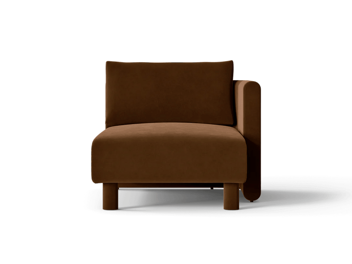 Dase Sofa Chaise Longue - Right - Ferm Living Sofas - Rich Velvet - Soft Brown - HORNE