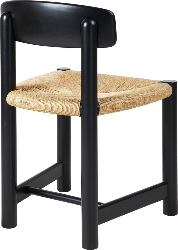 Daumiller Side Chair - Natural Rush Cord - Gubi Chairs - Brown/Black Pine - HORNE